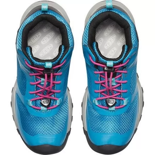  Dětské boty KEEN WANDURO MID WP YOUTH FJORD BLUE/FUCHSIA PURPLE 