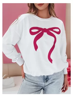 Dámská mikina oversize DSTREET SOFTTIE BÍLÁ