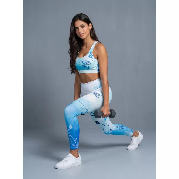  Dámské dlouhé legíny premium ALTISPORT VOJ/ALW083LEG01 BÍLOMODRÁ 