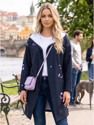 Dámský kardigan premium ALTISPORT VOJ/ALW077MI07 ČERNÁ-FIALOVÁ