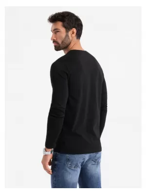 Pánské triko OMBRE OM-LSBC-0124 BLACK