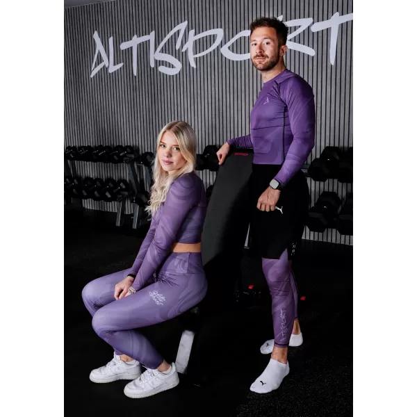 Pánské sportovní legíny dlouhé premium ALTISPORT VOJ/ALM072LEG01 FIALOVÁ 