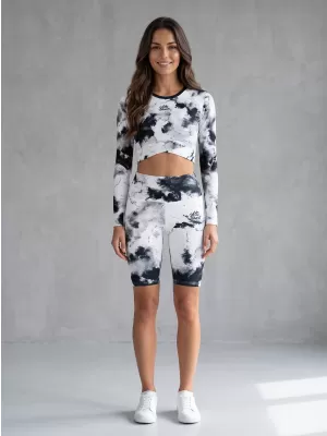 Dámské legíny nad kolena premium ALTISPORT VOJ/ALW066LEG02 BÍLOČERNÁ