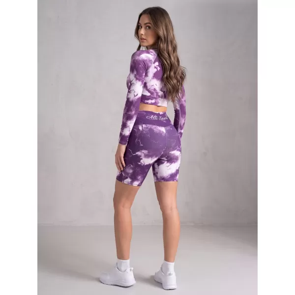  Dámské legíny nad kolena premium ALTISPORT VOJ/ALW066LEG02 BÍLOFIALOVÁ 