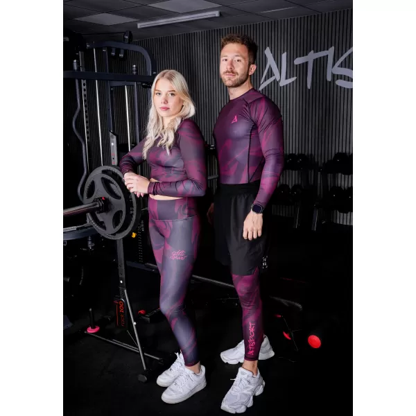  Pánské sportovní legíny dlouhé premium ALTISPORT VOJ/ALM072LEG01 WINE-RED 