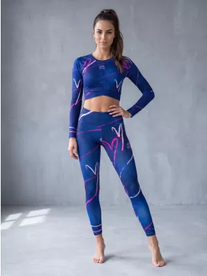 Dámské dlouhé legíny premium ALTISPORT VOJ/ALW082LEG01 TMAVĚ MODRÁ