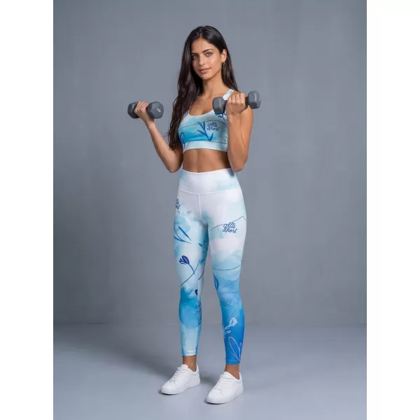  Dámské dlouhé legíny premium ALTISPORT VOJ/ALW083LEG01 BÍLOMODRÁ 