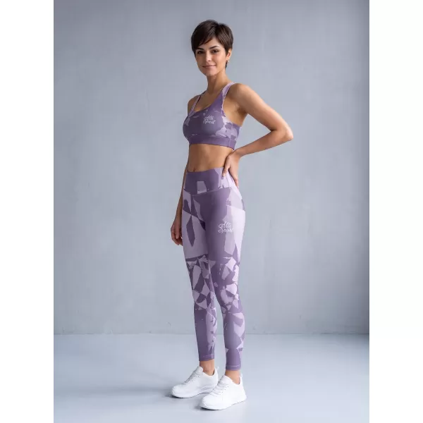  Dámské dlouhé legíny premium ALTISPORT VOJ/ALW080LEG01 ŠEDO-FIALOVÁ 