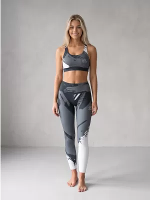 Dámské dlouhé legíny premium ALTISPORT VOJ/ALW081LEG01 ČERNÁ-ŠEDÁ