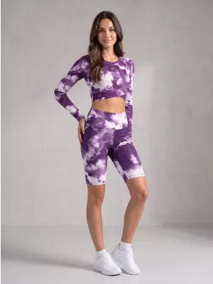 Dámské legíny nad kolena premium ALTISPORT VOJ/ALW066LEG02 BÍLOFIALOVÁ