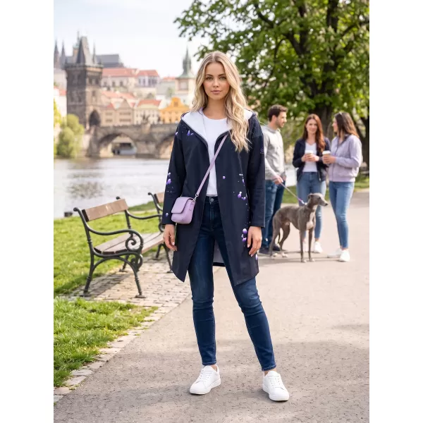  Dámský kardigan premium ALTISPORT VOJ/ALW077MI07 ČERNÁ-FIALOVÁ 