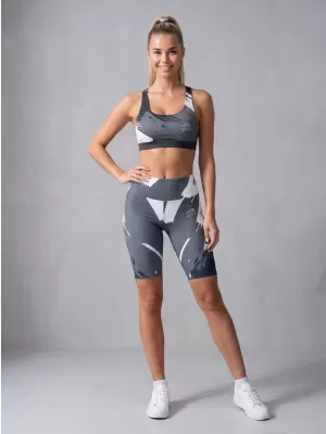 Dámské legíny nad kolena premium ALTISPORT VOJ/ALW081LEG02 ČERNÁ-ŠEDÁ