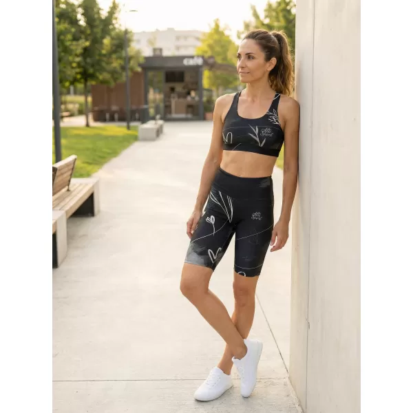  Dámské legíny nad kolena premium ALTISPORT VOJ/ALW083LEG02 ČERNOBÍLÁ 