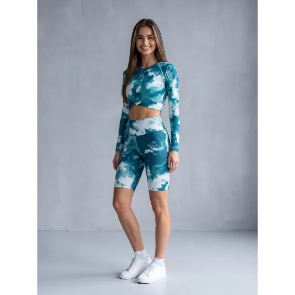  Dámské legíny nad kolena premium ALTISPORT VOJ/ALW066LEG02 ZELENOMODRÁ 