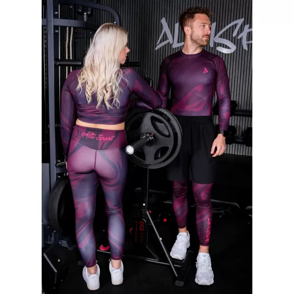  Pánské sportovní legíny dlouhé premium ALTISPORT VOJ/ALM072LEG01 WINE-RED 
