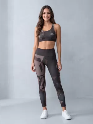 Dámské dlouhé legíny premium ALTISPORT VOJ/ALW080LEG01 TMAVĚ HNĚDÁ
