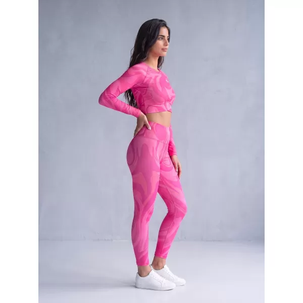  Dámské dlouhé legíny premium ALTISPORT VOJ/ALW072LEG01 HOT-PINK 