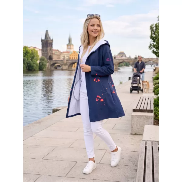  Dámský kardigan premium ALTISPORT VOJ/ALW077MI07 TMAVĚ MODRÁ-ORANŽOVÁ 