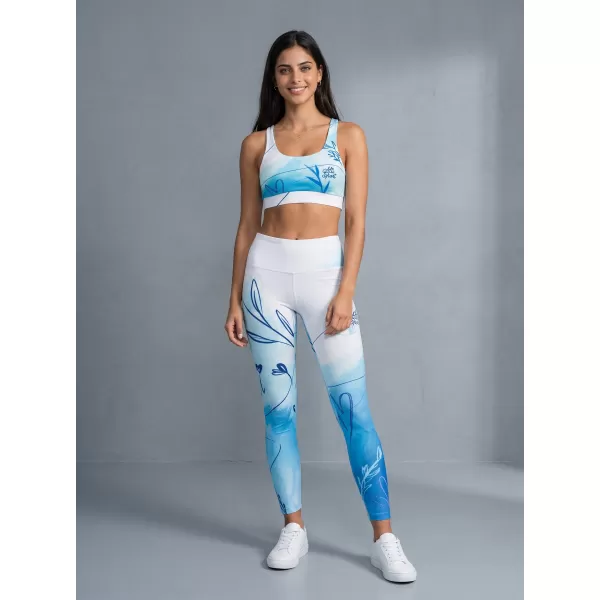  Dámské dlouhé legíny premium ALTISPORT VOJ/ALW083LEG01 BÍLOMODRÁ 
