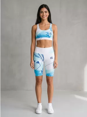 Dámské legíny nad kolena premium ALTISPORT VOJ/ALW083LEG02 BÍLOMODRÁ