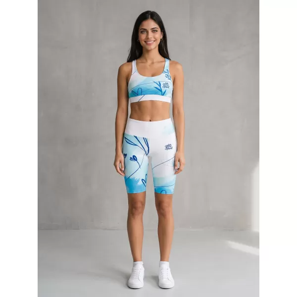  Dámské legíny nad kolena premium ALTISPORT VOJ/ALW083LEG02 BÍLOMODRÁ 