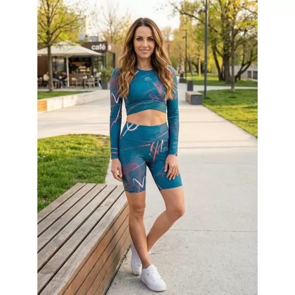  Dámské legíny nad kolena premium ALTISPORT VOJ/ALW082LEG02 PETROLEJOVÁ 