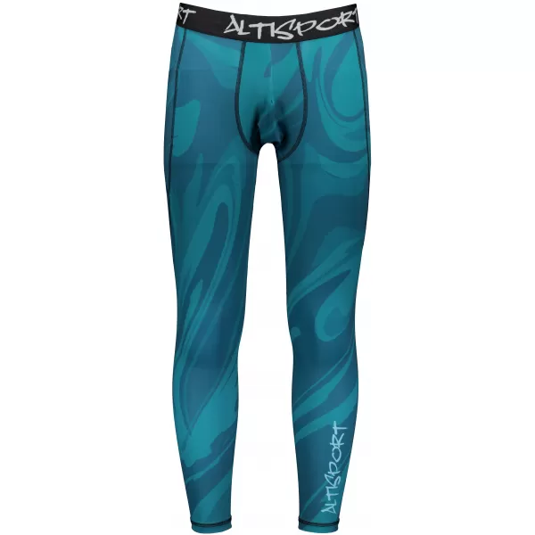  Pánské sportovní legíny dlouhé premium ALTISPORT VOJ/ALM072LEG01 PETROLEJOVÁ 