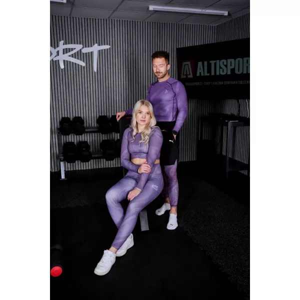  Pánské sportovní legíny dlouhé premium ALTISPORT VOJ/ALM072LEG01 FIALOVÁ 