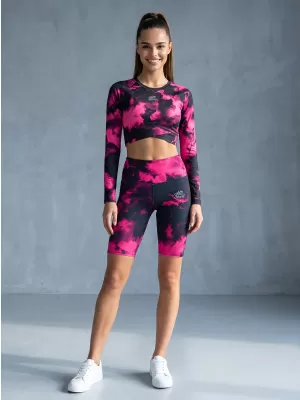 Dámské legíny nad kolena premium ALTISPORT VOJ/ALW066LEG02 ČERNORŮŽOVÁ