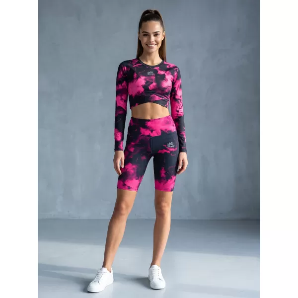  Dámské legíny nad kolena premium ALTISPORT VOJ/ALW066LEG02 ČERNORŮŽOVÁ 