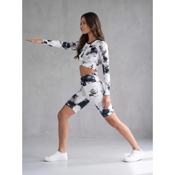  Dámské legíny nad kolena premium ALTISPORT VOJ/ALW066LEG02 BÍLOČERNÁ 