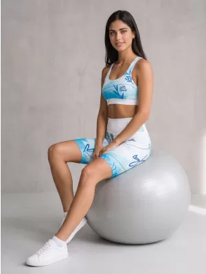 Dámské legíny nad kolena premium ALTISPORT VOJ/ALW083LEG02 BÍLOMODRÁ