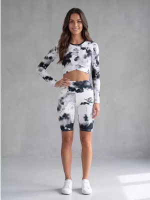 Dámské legíny nad kolena premium ALTISPORT VOJ/ALW066LEG02 BÍLOČERNÁ