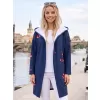 Dámský kardigan premium ALTISPORT VOJ/ALW077MI07 TMAVĚ MODRÁ-ORANŽOVÁ