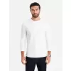 Pánské triko OMBRE OM-LSBC-0124 WHITE