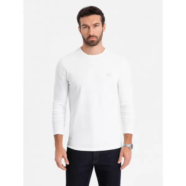  Pánské triko OMBRE OM-LSBC-0124 WHITE 