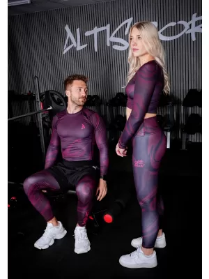 Pánské sportovní legíny dlouhé premium ALTISPORT VOJ/ALM072LEG01 WINE-RED