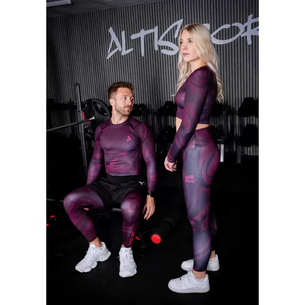  Pánské sportovní legíny dlouhé premium ALTISPORT VOJ/ALM072LEG01 WINE-RED 