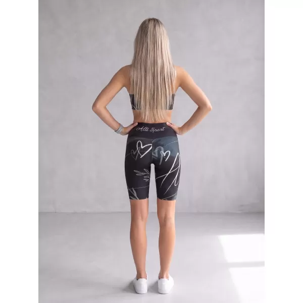  Dámské legíny nad kolena premium ALTISPORT VOJ/ALW083LEG02 ČERNOBÍLÁ 