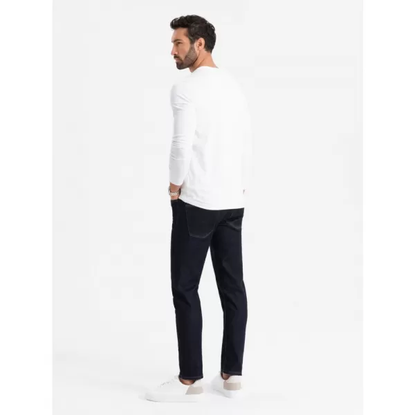  Pánské triko OMBRE OM-LSBC-0124 WHITE 