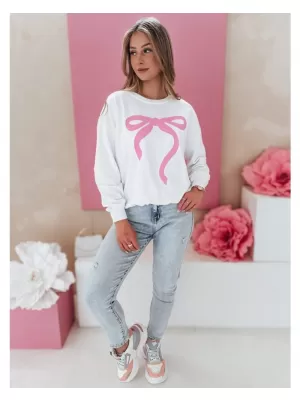 Dámská mikina oversize DSTREET SOFTTIE BÍLÁ