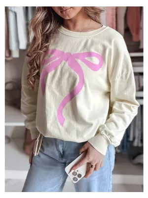 Dámská mikina oversize DSTREET SOFTTIE BÉŽOVÁ