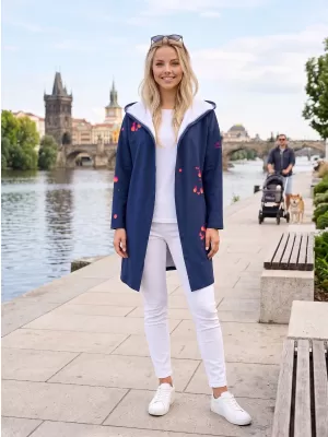 Dámský kardigan premium ALTISPORT VOJ/ALW077MI07 TMAVĚ MODRÁ-ORANŽOVÁ