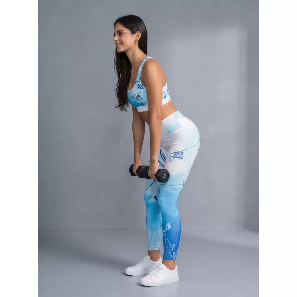  Dámské dlouhé legíny premium ALTISPORT VOJ/ALW083LEG01 BÍLOMODRÁ 