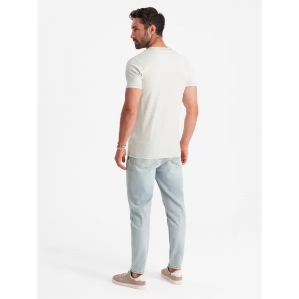  Pánské triko OMBRE OM-TSCT-0151 WHITE 