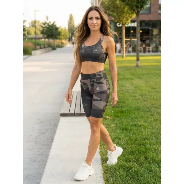  Dámské legíny nad kolena premium ALTISPORT VOJ/ALW080LEG02 TMAVĚ HNĚDÁ 