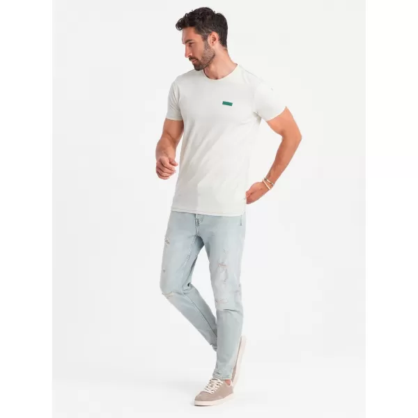  Pánské triko OMBRE OM-TSCT-0151 WHITE 