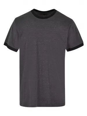 Pánské triko BY BASIC BB022 CHARCOAL/BLACK