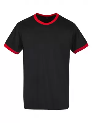Pánské triko BY BASIC BB022 BLACK/CITY RED