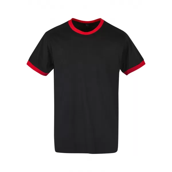 Pánské triko BY BASIC BB022 BLACK/CITY RED 